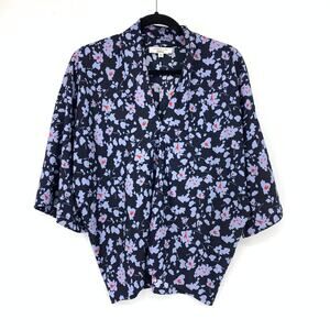Derek Lam Collective Popover Dolman Sleeve Blouse Womens Sz 42 US 6 Blue Floral
